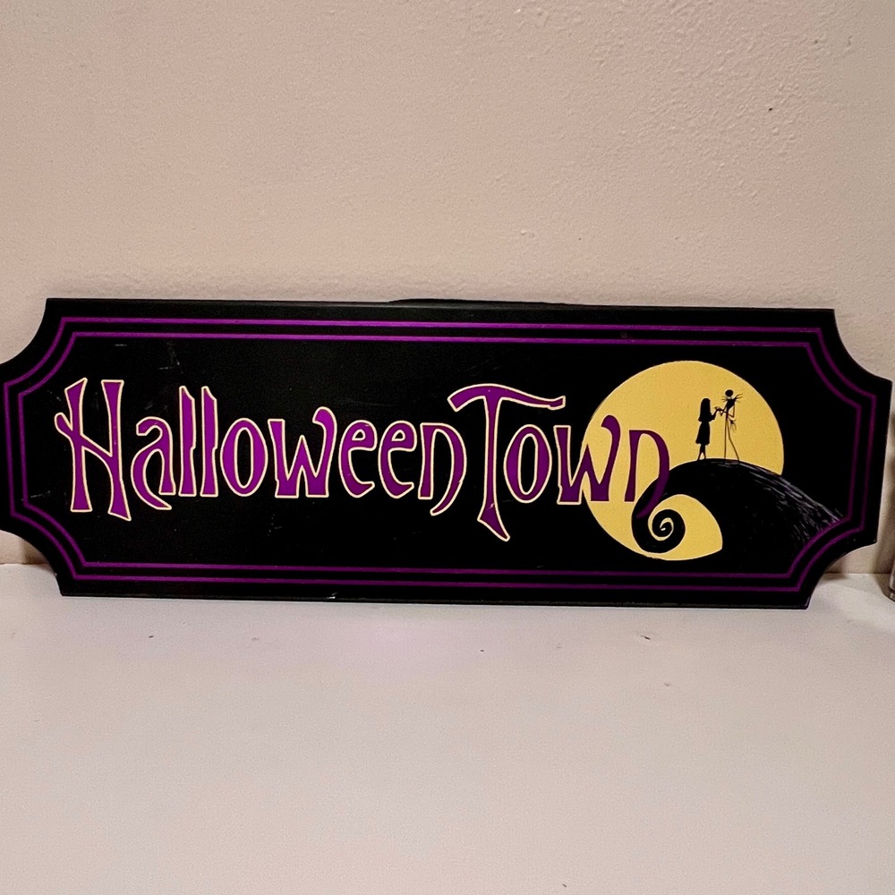 Spirit Halloween Nightmare Before Christmas‎ Halloween Town Sign Black Purple